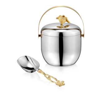 Stainless Steel Floral Set-1 IceBucket – 1.5 L Double Wall,1 Ice Scoop